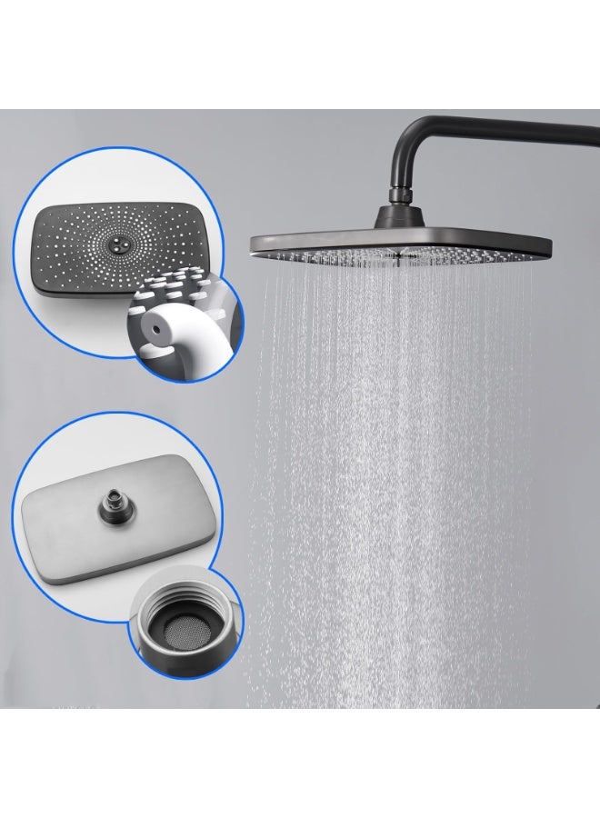 YelaJoy Shower System Thermostatic, 4-in-1 Control System, Piano Key Wall-Mounted Shower Set, with 12" Shower Head, 3 Function Hand Shower, Bath Mixers and Bidet Sprayers Brass Body（Gun Gray）  - Image 4