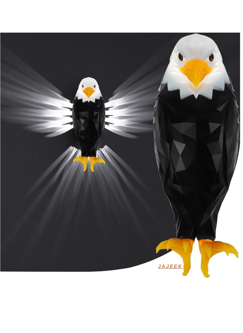 JAJEEK Bald Eagle Wall Light – American Eagle Night Light with Remote Control, Magnetic Wall Mounted Light for Bedroom, Living Room, Hallway, Battery Operated & Removable, Stunning Home Decor  - Image 1