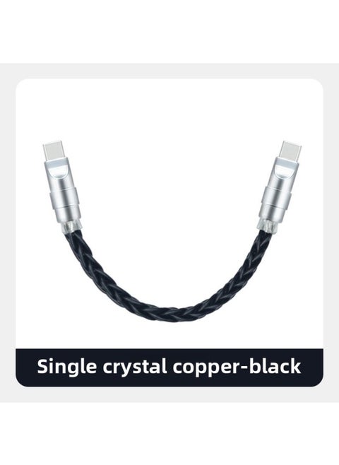 Pure Copper Hardware Ultra-soft Single Crystal Copper Data Cable For Iphone16 Flat Mate70 Notebook Fast Charging-Color:0.25m Usb To For Apple/12w-Model:Single Crystal Copper Black [silver Copper Shell]
