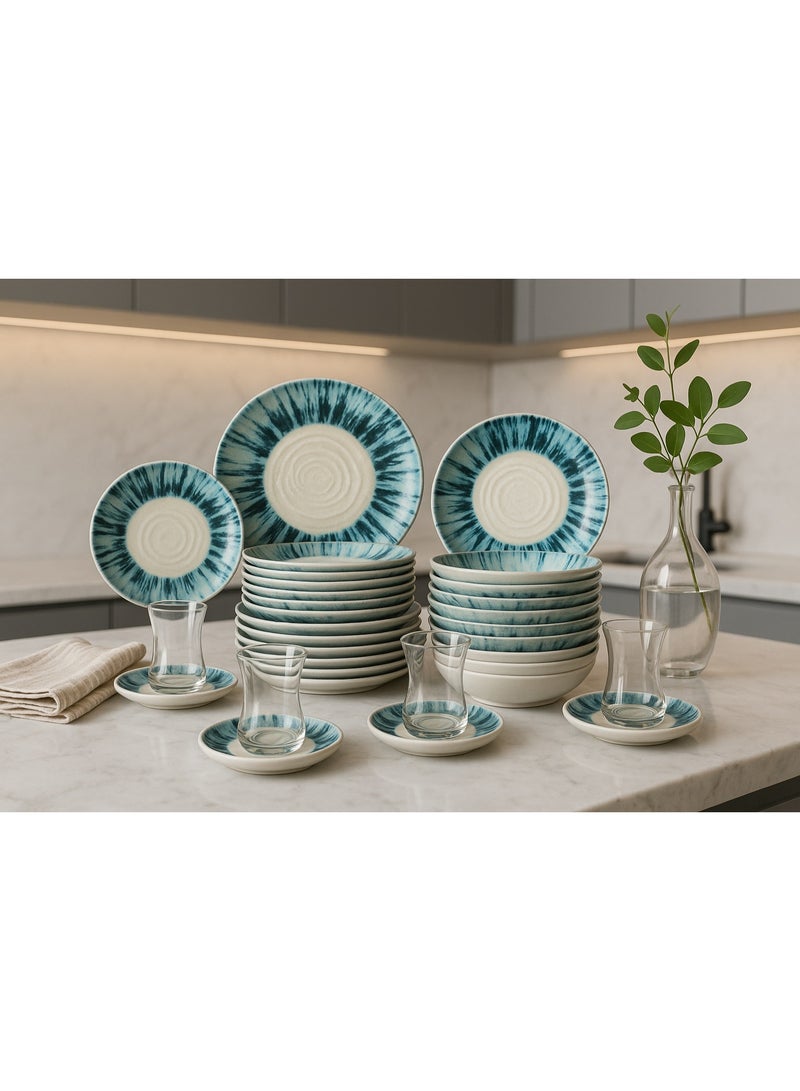 OZO 36-Pieces Luxury Turkish Porcelain Dinnerware – Complete Set for 6 Persons - Image 2