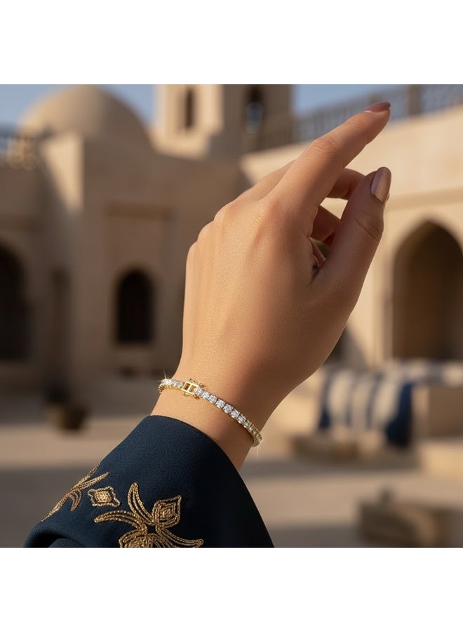 سنسيب سوار التنس مجموعة Zirconia Cluster المتألقة - مجوهرات حفلات زفاف/حفل زفاف أنيق للنساء - Image 1