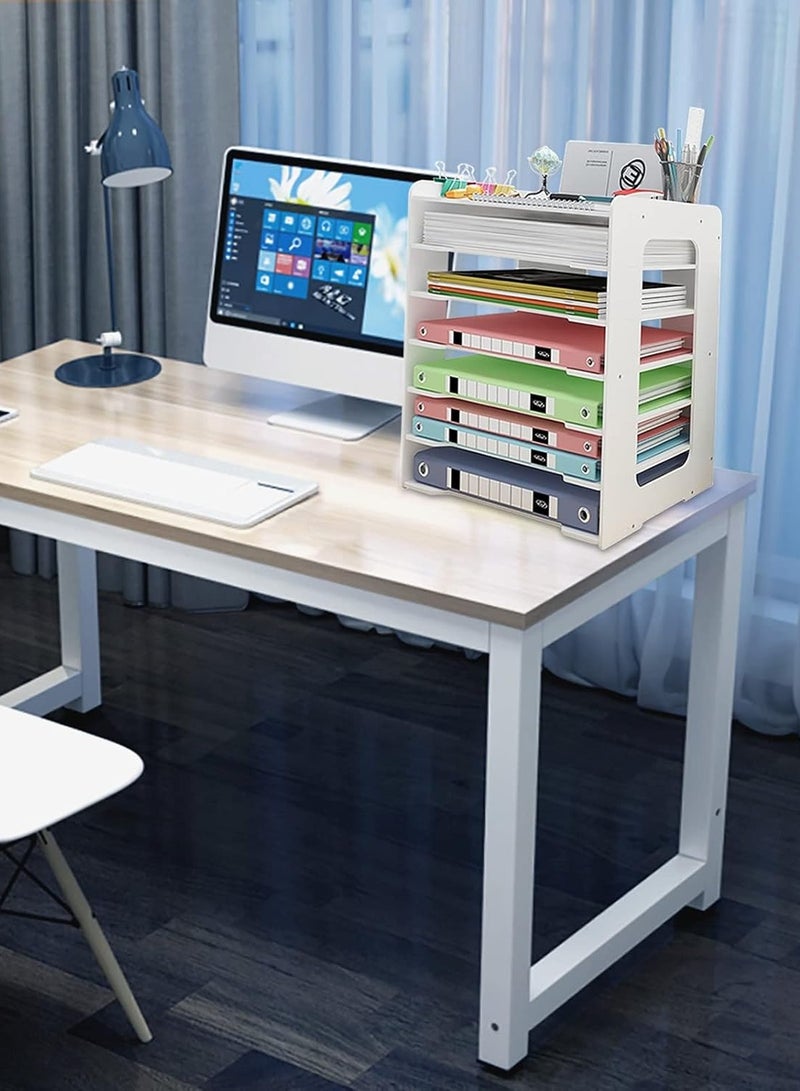 TPGP Letter Tray Organizer, Office Desk Tidy Storage Rack, File Document Holder, A4 Paper Filing Trays for Home Office School (7 Tier) - Image 4