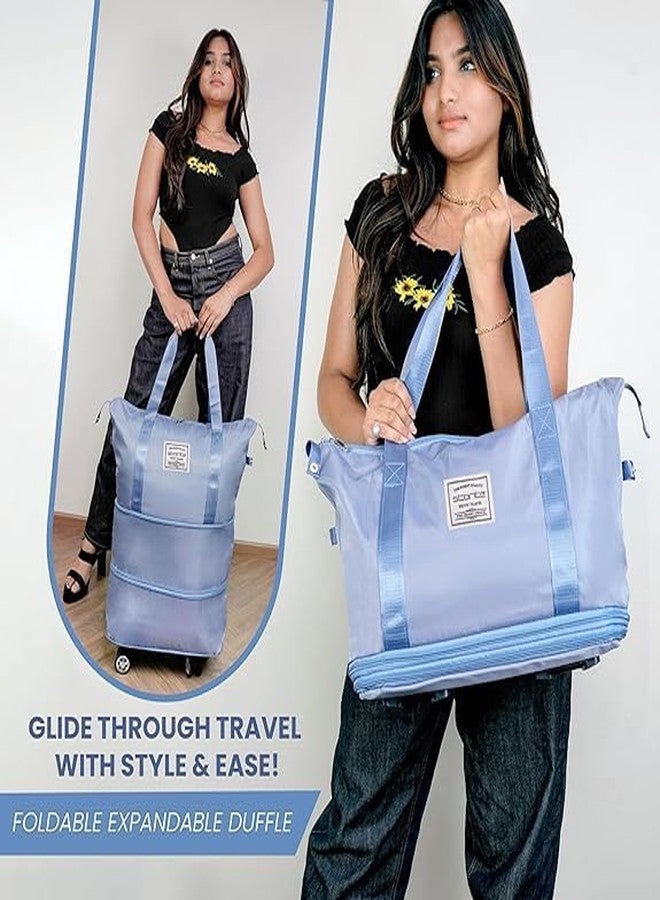 NIRBHI Travel Duffle Bag- Foldable, Expandable, Extendable Trolley with 4 Detachable 360° Wheel, Waterproof Luggage for Men & Women, Convertible Carry-On with Strap & Carry Option,Multicolor-1pcs. - Image 4