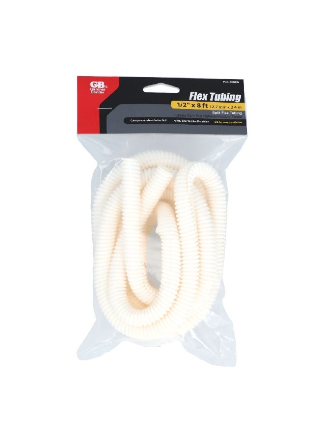 غاردنر بيندر FLX-5008W أنبوب مرن لتنظيم الأسلاك مقسوم بولي ايثيلين مقاوم 8 أقدام أبيض