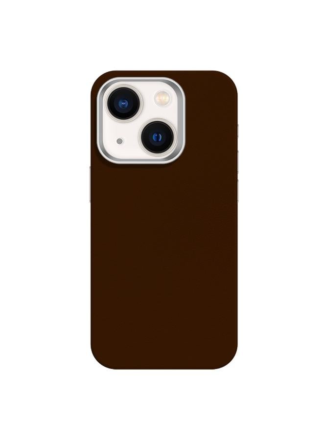 S-TOP Case For iPhone 13 Skin Feel Fine Leather Texture Metal Lens Frame MagSafe Phone Case - Image 1