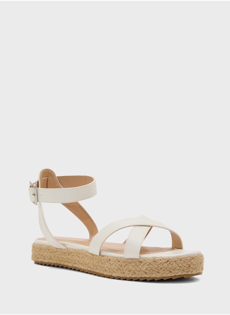 Truffle Flatform Crossover Strap Wedge Sandal  - Image 2