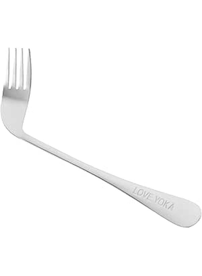 Ergonomic Curved Eating Fork with Comfortable Elbow Handle for Disabled Users Self Feeding Aid - Image 1