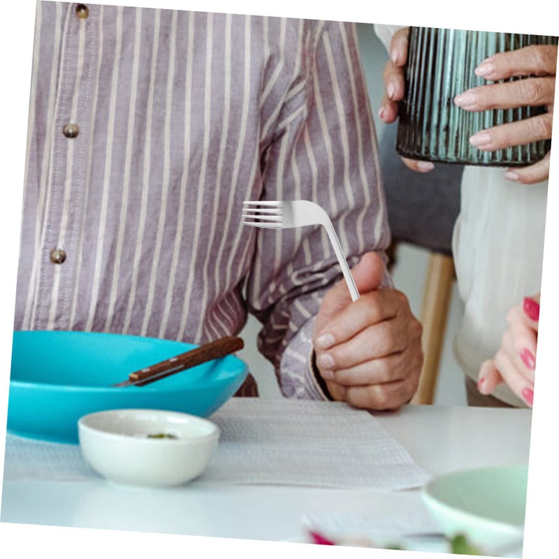 Ergonomic Curved Eating Fork with Comfortable Elbow Handle for Disabled Users Self Feeding Aid - Image 3