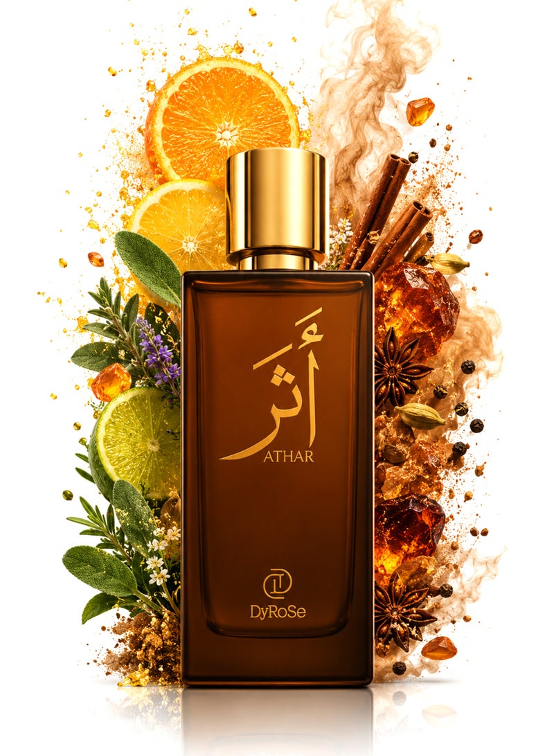 Dyrose Athar Eau De Perfume 100ml | Luxury Men's Citrus Woody Perfume with Amber & Patchouli | Long Lasting Signature Fragrance - Image 1