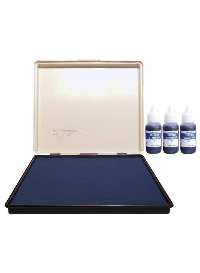 UImprint Extra Large 8'' X 12'' Industrial Rubber Stamp Ink Pad In Metal Case, Blue Stamp Pad - Image 2