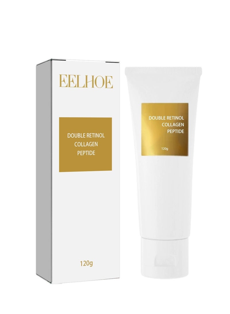 إيلهو Retinoid Cream, مرطب مع ببتيد الريتينول والكولاجين المزدوج، كريم الوجه المضاد للشيخوخة والتجاعيد، الريتينول والكولاجين والعناية بالوجه، الوجه والرقبة، ليلا ونهارا، النساء والرجال (120 جم) - Image 1