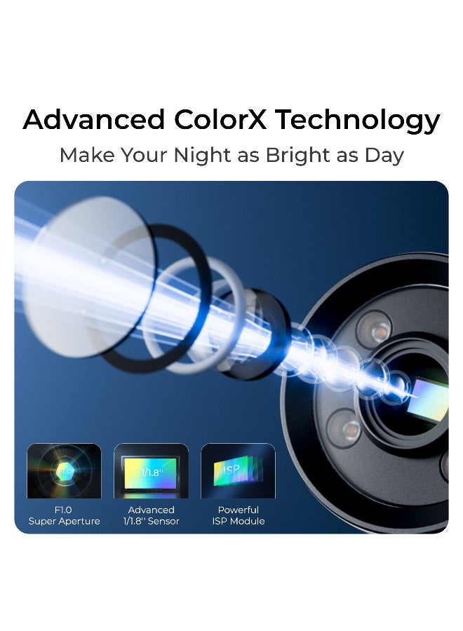 ريولينك كاميرا الأمان Reolink CX810 PoE، 4K UHD ColorX مع رؤية ليلية حقيقية بالألوان، فتحة F1.0 فائقة و مستشعر صورة 1/1.8''، HDR، كشف الأشخاص/الحيوانات، صافرة إنذار مع ضوء، صوت ثنائي الاتجاه - Image 2