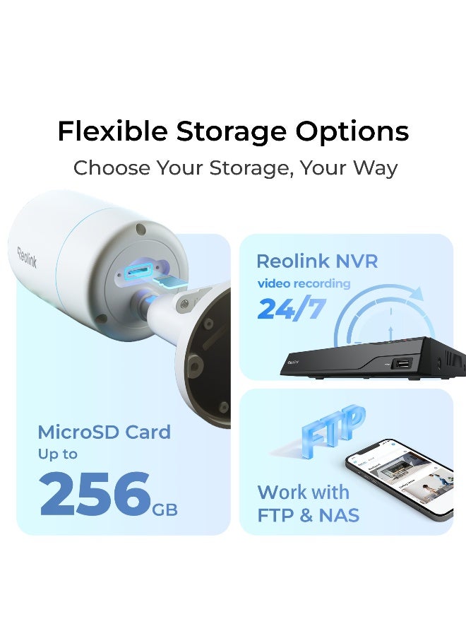ريولينك كاميرا الأمان Reolink CX810 PoE، 4K UHD ColorX مع رؤية ليلية حقيقية بالألوان، فتحة F1.0 فائقة و مستشعر صورة 1/1.8''، HDR، كشف الأشخاص/الحيوانات، صافرة إنذار مع ضوء، صوت ثنائي الاتجاه - Image 5