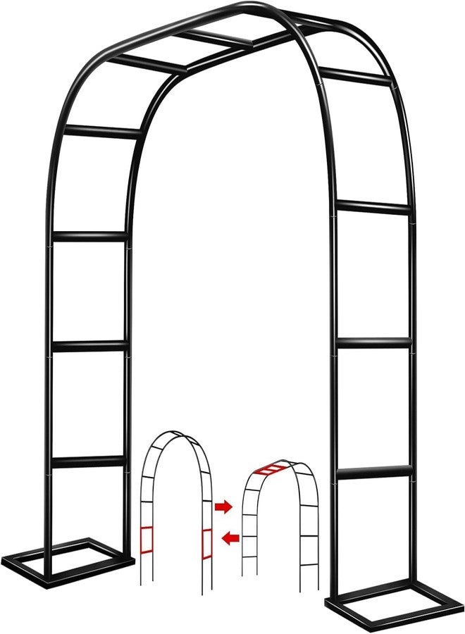 ZANGEROI Garden Arch Trellis for Climbing Plants Outdoor Wedding Arches for Ceremony Black Metal Garden Arbor Indoor Garden Arches for Party Decoration 7.9ft Wide X 6.4ft High (Garden Trellis) - Image 1