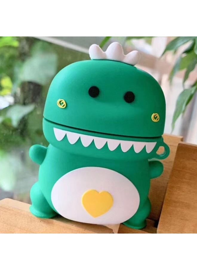 Generic Case Cover Universal Wireless Couple Green Pink Dinosaur Bluetooth Headphone Holder for Apple AirPods 1 / 2 Green 