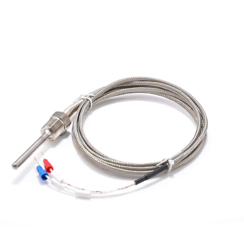 Jaybva Waterproof K Type Grounded Thermocouple - Jaybva Temperature Sensor Probe for PID Temperature Controller Two Wire Stainless Steel NPT 1/4 inch Pipe Thread 0~500â„ƒ with 2m Insulation Lead Shield Wire - Image 1