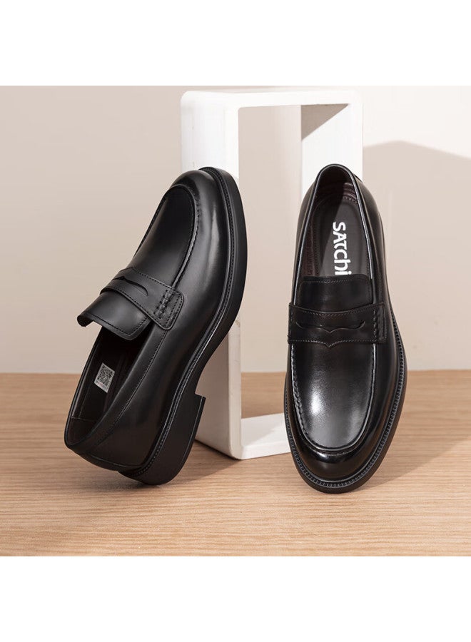 Satchi Men's Shoes, High-end Men's Slip-on Leather Shoes, Business Casual Shoes, 752442315z, Black, Size 40 - Image 5