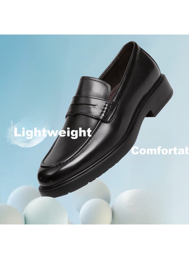 Satchi Men's Shoes, High-end Men's Slip-on Leather Shoes, Business Casual Shoes, 752442315z, Black, Size 40 - Image 1