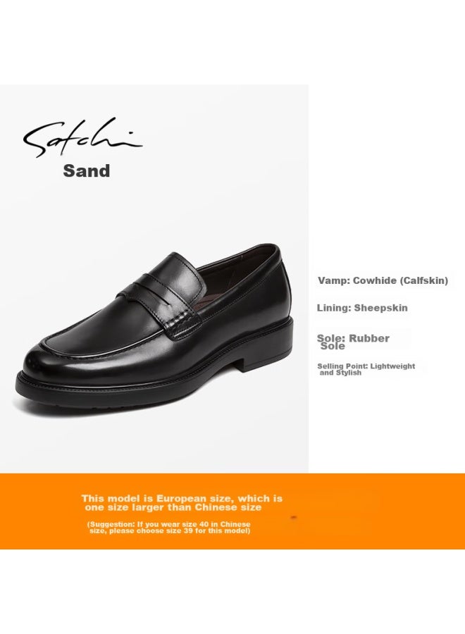Satchi Men's Shoes, High-end Men's Slip-on Leather Shoes, Business Casual Shoes, 752442315z, Black, Size 40 - Image 3