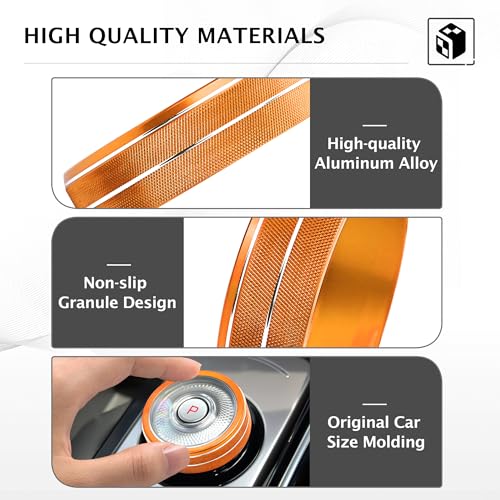 DvlynAuroa for Kia Sorento Hybrid 2022-2026 Accessories, DvlynAuroa 2pcs Aluminum Alloy Knob Covers Trim Kit - Gear Shift & Drive Mode, Interior Upgrade & Tool-Free Installation (Orange) - Image 3