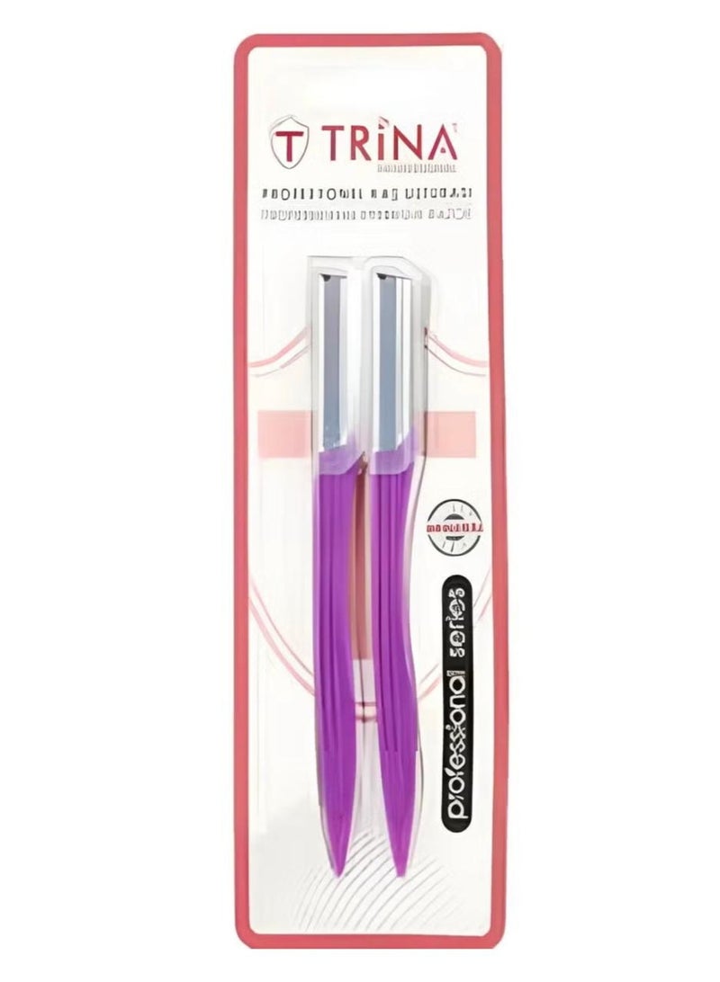 Trina Women’s Facial Hair Removal Razors – Removes Fine Hair & Dead Skin – Pack of 2 - Image 1