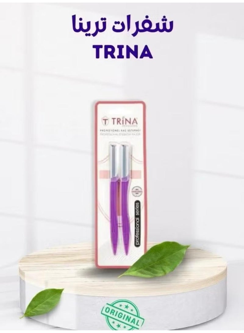 Trina Women’s Facial Hair Removal Razors – Removes Fine Hair & Dead Skin – Pack of 2 - Image 2