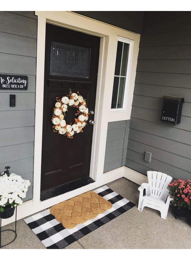 LEVINIS Black and White Doormat Farmhouse- Washable Cotton Farmhouse Layered Doormats Outdoor Buffalo Plaid Rugs for Porch/Kitchen/Entry Way/Laundry Room/Bathroom 51.2''x23.6'' - Image 3
