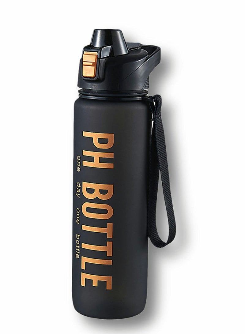 32 Oz Water Bottles for Travel Sports Running Black Water Bottles with Filter for Men Water Jugs for Drinking BPA Free Leakproof Plastic Reusable Workout Gym Water Bottle