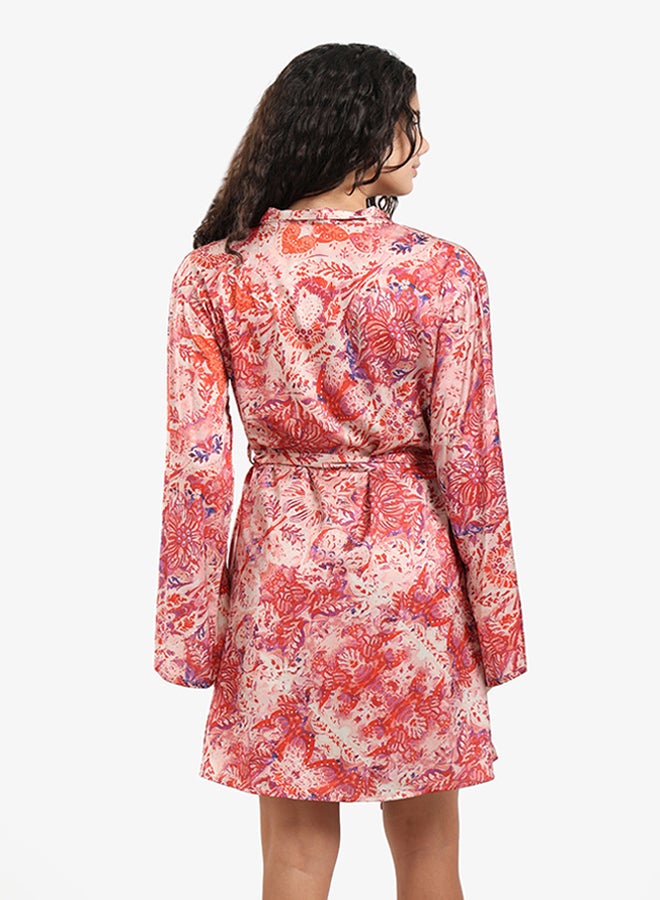 Carina All Over Printed Satin Robe - Image 3