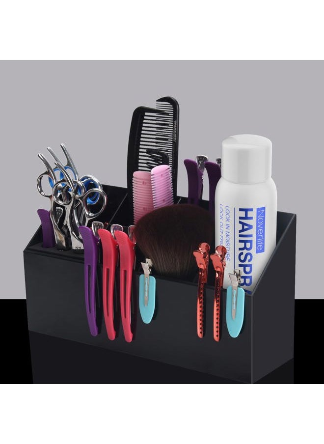 Noverlife - Hair Scissors Large Storage Box, Shear Holder for Hair Salon, Scissor Holder, Hairdressing Combs Clips Scissors Professional Hairdressing Combs, Clips, Brushes Storage Racks Tool Box - Black - Image 1