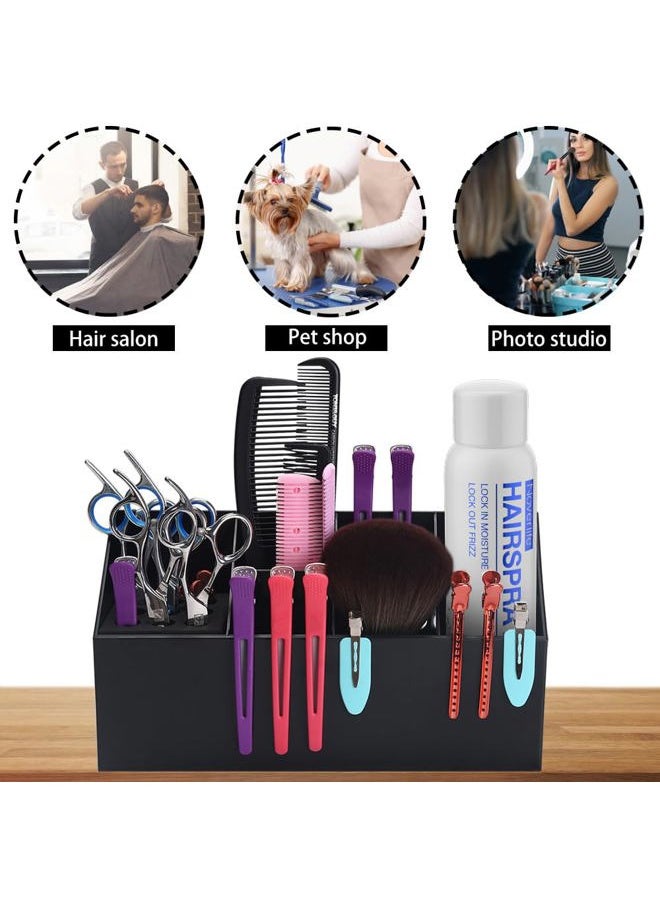 Noverlife - Hair Scissors Large Storage Box, Shear Holder for Hair Salon, Scissor Holder, Hairdressing Combs Clips Scissors Professional Hairdressing Combs, Clips, Brushes Storage Racks Tool Box - Black - Image 1