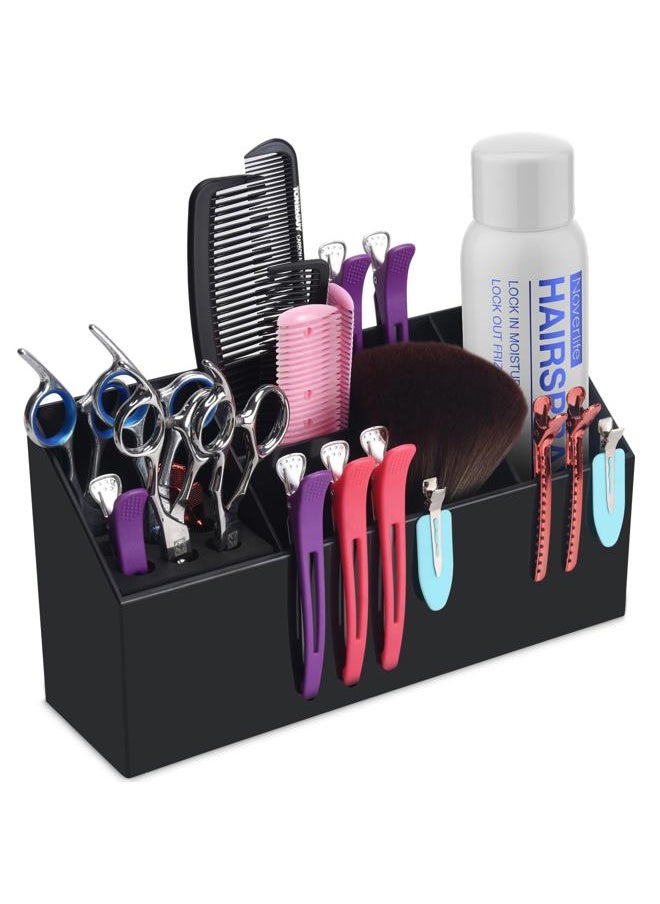Noverlife - Hair Scissors Large Storage Box, Shear Holder for Hair Salon, Scissor Holder, Hairdressing Combs Clips Scissors Professional Hairdressing Combs, Clips, Brushes Storage Racks Tool Box - Black - Image 1