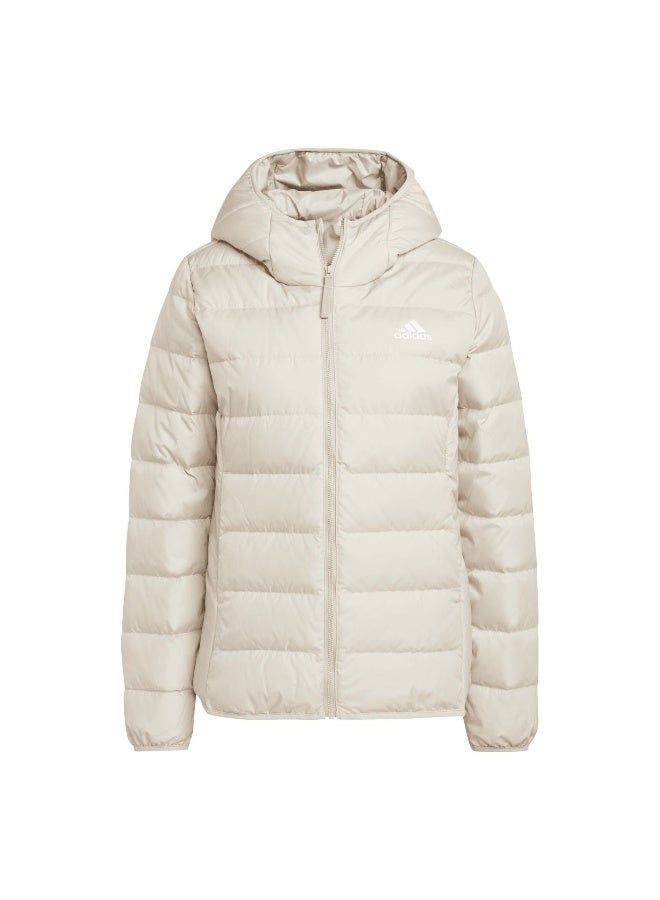 Adidas W Ess L D Ho J Beige Outdoor Jackets 2XS  - Image 2