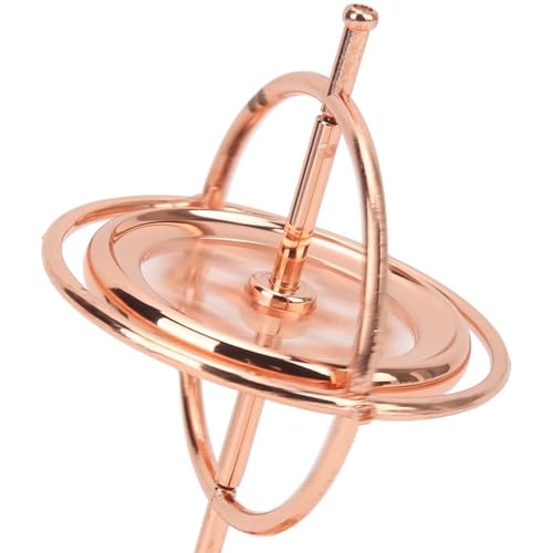 Zytiqt Gyroscope, Premium Metal Stress Relief Gyroscope Toy, Floating Physics Toy for Adults and Kids, Desktop Gyroscopes in Rose Gold - Image 4