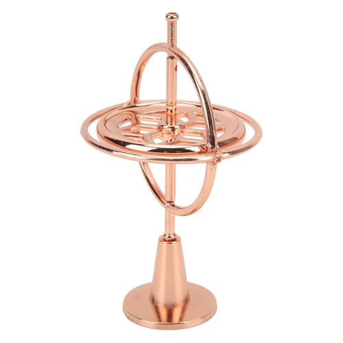 Zytiqt Gyroscope, Premium Metal Stress Relief Gyroscope Toy, Floating Physics Toy for Adults and Kids, Desktop Gyroscopes in Rose Gold - Image 1