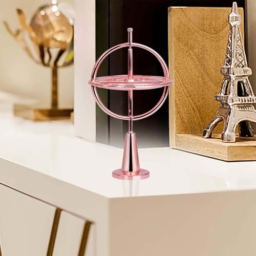 Zytiqt Gyroscope, Premium Metal Stress Relief Gyroscope Toy, Floating Physics Toy for Adults and Kids, Desktop Gyroscopes in Rose Gold - Image 5