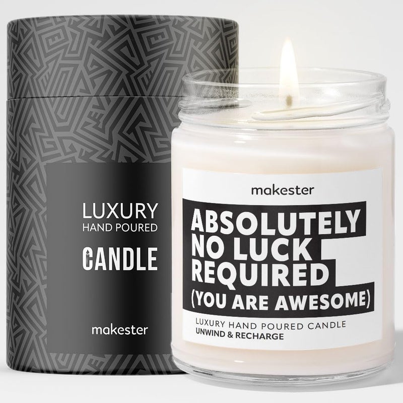Good Luck Gifts  Luxury Soy Wax Candle  Vanilla Jasmine Sugared Almond  Makester