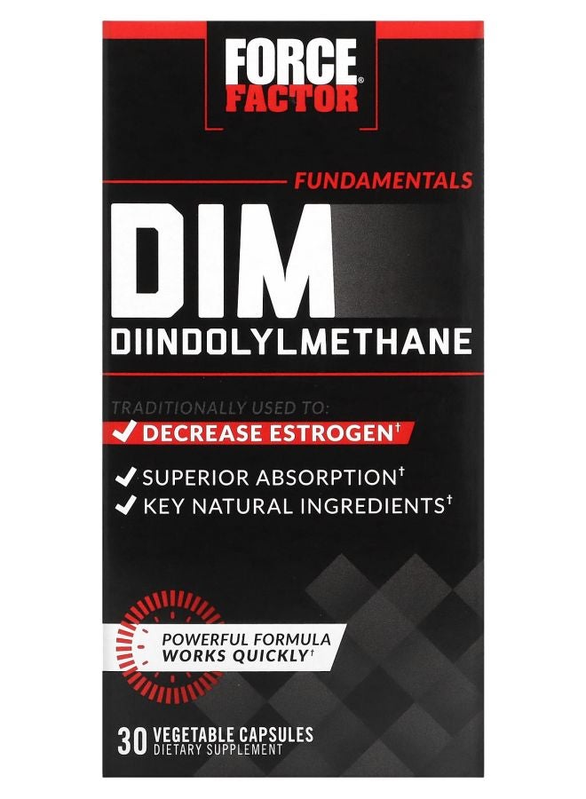 Force Factor Fundamentals DIM Diindolylmethane 30 Vegetable Capsules