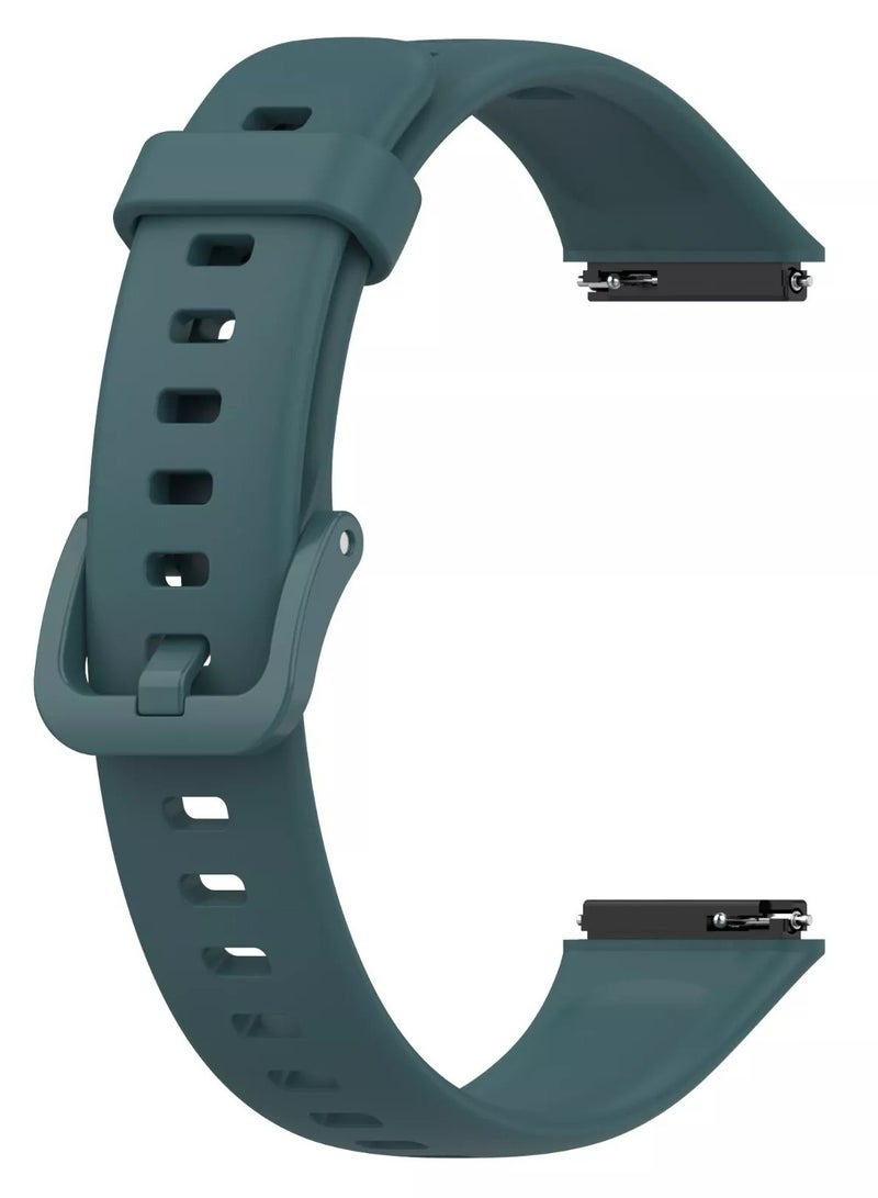 Huawei Band 6 Replacement Silicone Band Adjustable Waterproof Smart Watch Strap  Petrol Green - Image 1