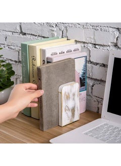 MyGift Vintage Whitewashed Wood Office Desktop Bookends 1 Pair  - Image 5