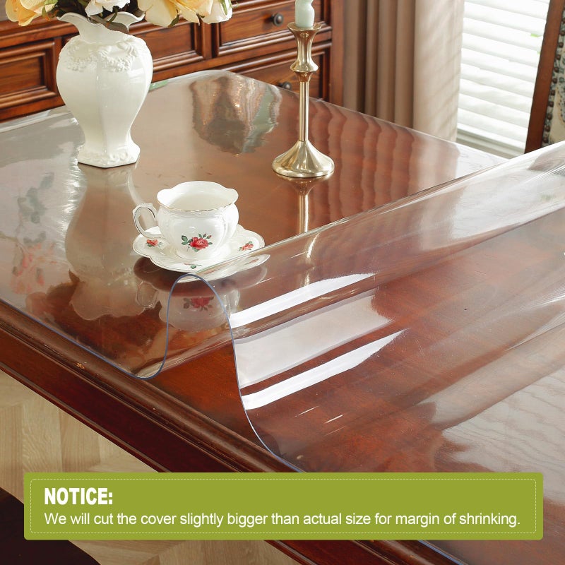 OstepDecor Clear Table Cover Protector 36 x 60 Inch, 2mm Thick Plastic Table Cover, Table Protector for Dining Room Table, Clear Tablecloth Protector, Table Pad Mat for Kitchen Wood Table - Image 4