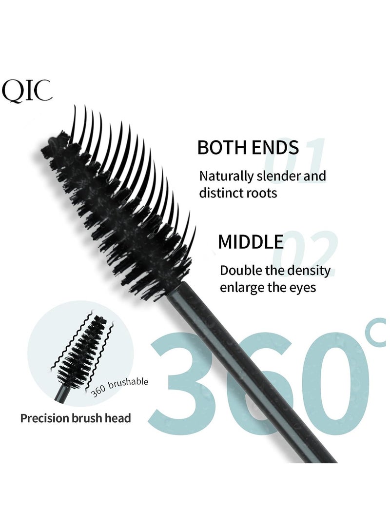 QIC Cool Black Mascara Vegan Mascara Fiber Mascara Best Volumizing Mascara for Long Lashes Liquid Lash Extension Mascara Waterproof Sweat Resistant 24-Hour Non-Stick Effect - Image 3