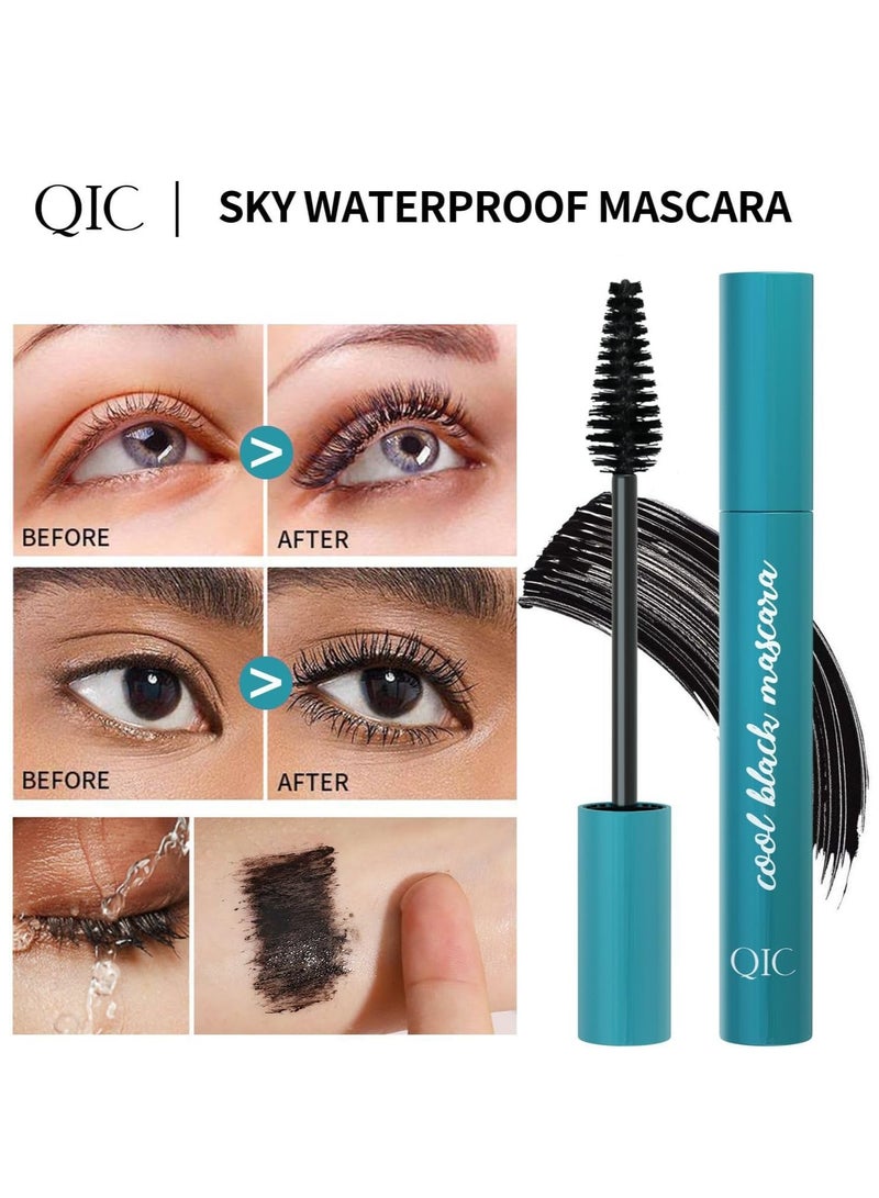 QIC Cool Black Mascara Vegan Mascara Fiber Mascara Best Volumizing Mascara for Long Lashes Liquid Lash Extension Mascara Waterproof Sweat Resistant 24-Hour Non-Stick Effect - Image 5
