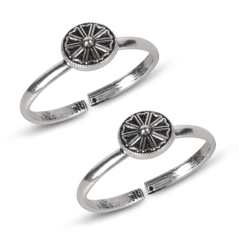 silver chest 925 Pure Sterling Silver Oxidized Toe Ring/Bichhiya for Women and Girl. Pair of 2 Stylish Toe ring Silver - Image 5