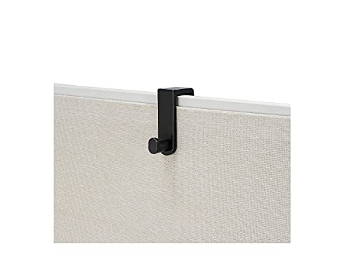 Safco 4224BL Black Plastic and Steel Plate Single Coat Hook with Rounded Knob – Fits Over The Panel Door or Partition – 10 Lbs. Maximum Weight. Organize Coats,Hats,Bags and More - Image 2