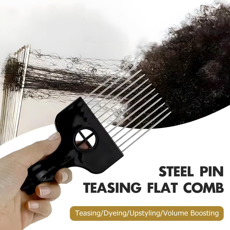 Kootinn 3-Piece Stainless Steel Afro Hair Pick Set, Fist Design for Men & Women, Perfect for Natural Curly Afro Hair, Essential Hairdressing Styling Tool - Image 3
