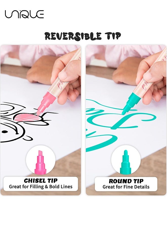 Unique Pastel Chalk Markers for Blackboard, 8 Color Liquid Dry Erase Marker for Chalkboard, Erasable 6mm Reversible Tip Drawing Chalk for Display DIY Glass Kids Painting - Gifts for Artists  - Image 2