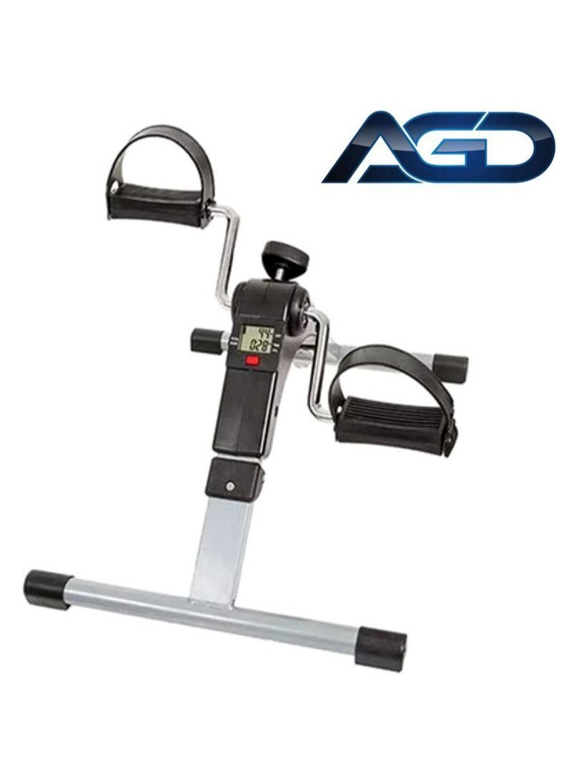 AGD Portable Foldable Arm and Leg Exerciser Pedal Exerciser with LCD Screen  - Image 1