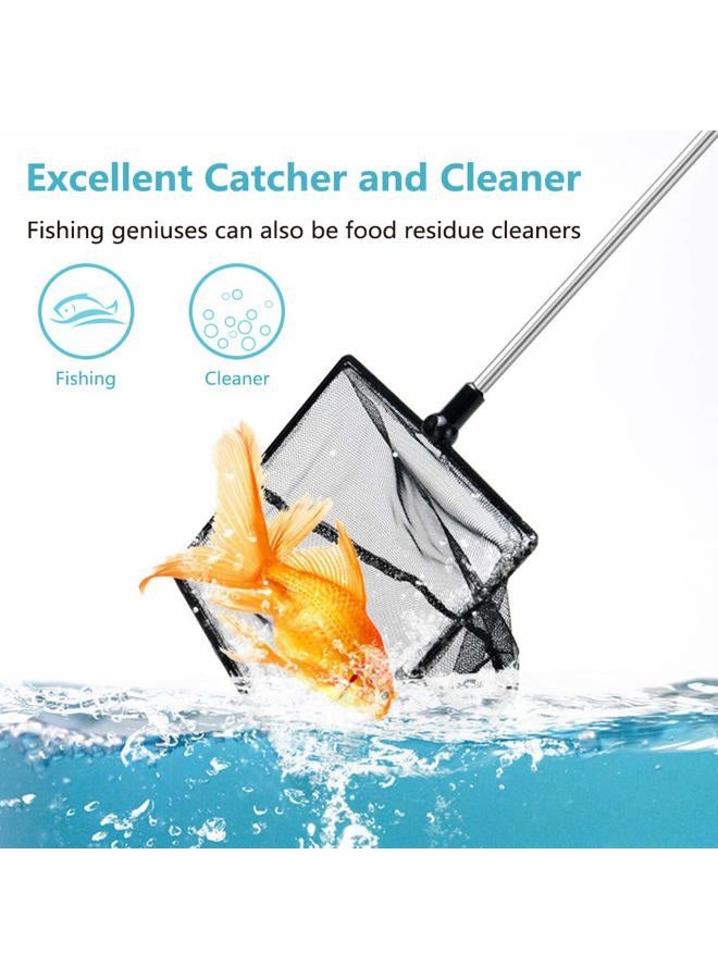 Grepol-V Aquarium Fish Net, 5 Inch Fine Mesh Fish Tank with Extendable 9-24 inch Long Handle - Image 3