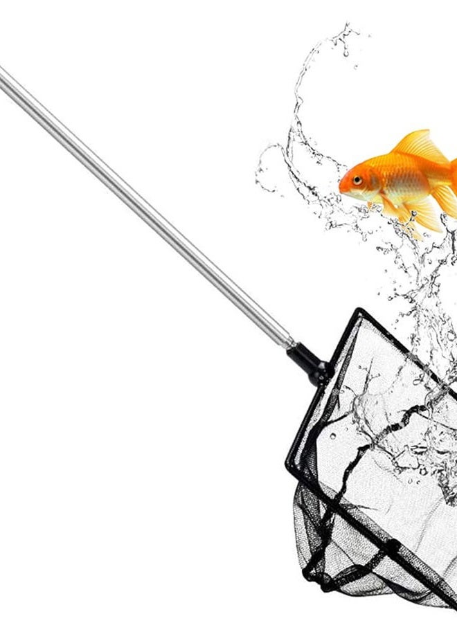 Grepol-V Aquarium Fish Net, 5 Inch Fine Mesh Fish Tank with Extendable 9-24 inch Long Handle - Image 1